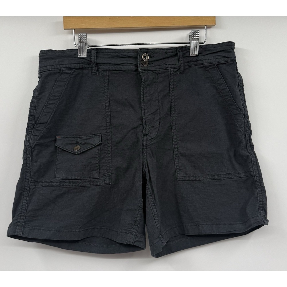 Anthropologie The Wanderer Utility Shorts Charcoal Grey Cotton Linen SZ 29 EUC